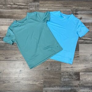 Layer 8 Lot of 2 Boy's S Blue Green Performance Mesh S/S Activewear‎ Shirts